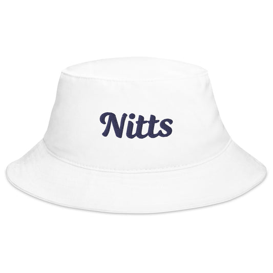 Nitts Classic embroidered bucket hat - white