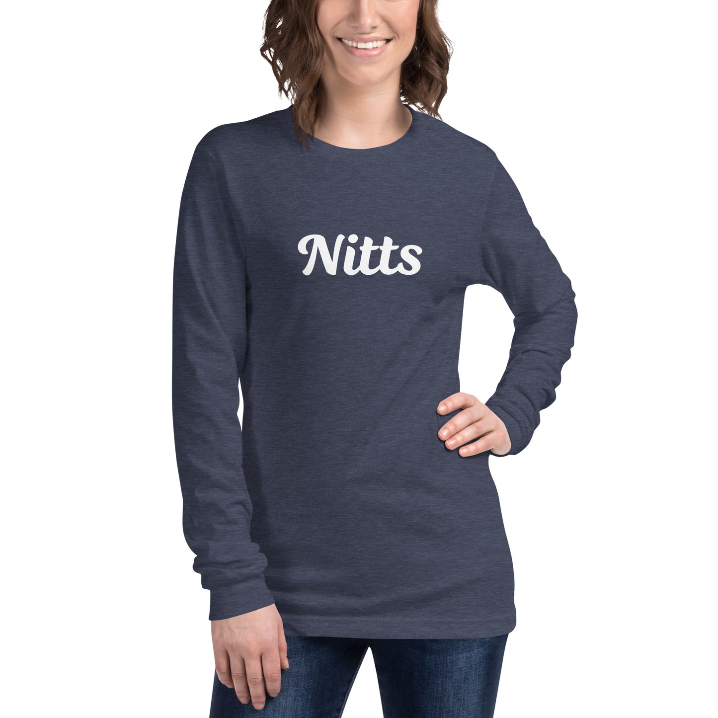 Nitts Classic unisex long sleeve tee - navy heather