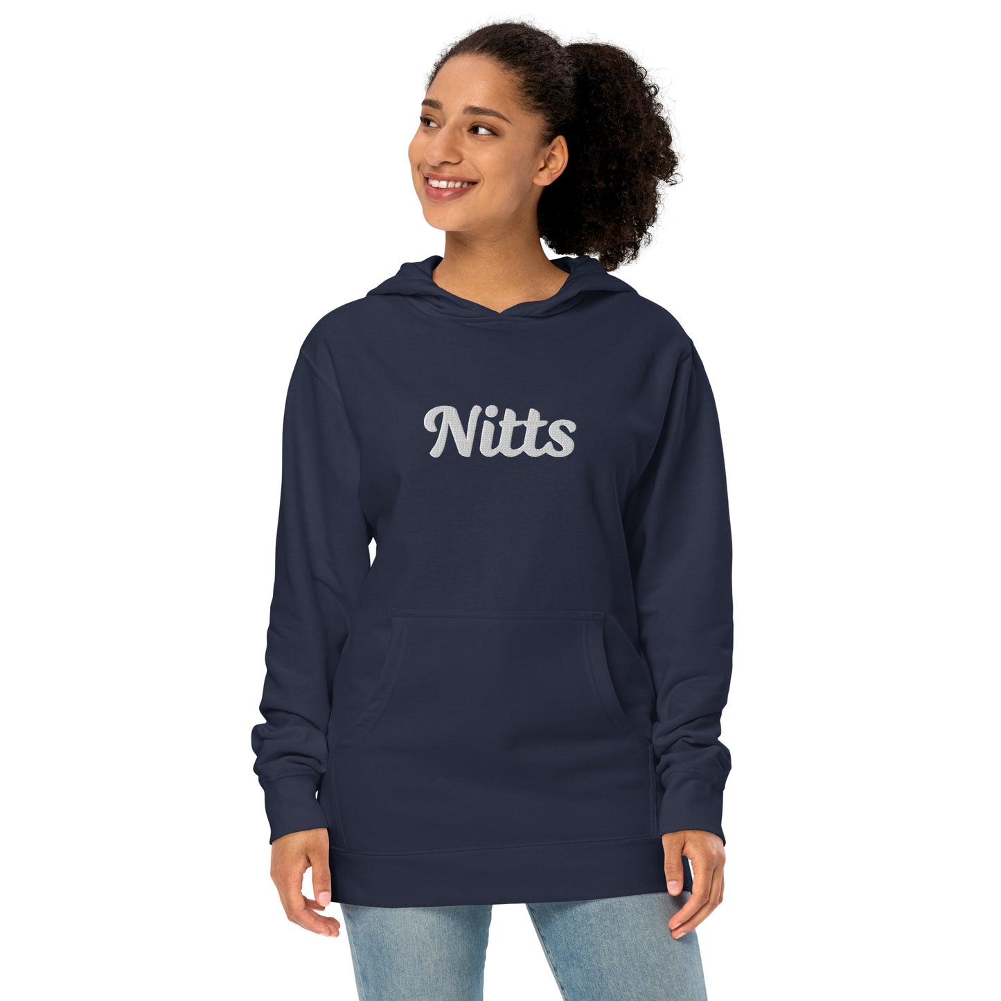 Nitts Classic embroidered unisex hoodie - navy